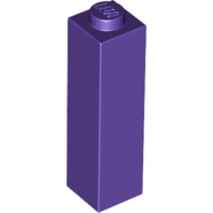 Lego kostka (kostička) 1x1x3, tmavě fialová (6173720)